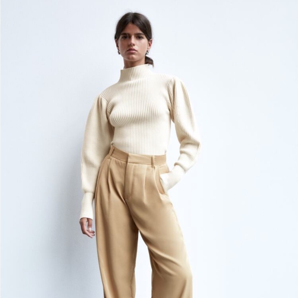 ZARA MOCK NECK KNIT SWEATER SMALL